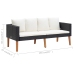 Set de muebles de jardín 5 pzas y cojines ratán sintético negro