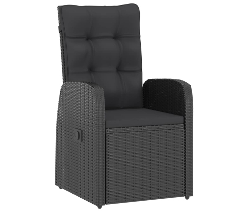 Juego de comedor de jardín 7 piezas ratán sintético negro