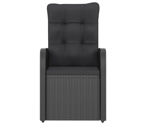 Juego de comedor de jardín 7 piezas ratán sintético negro