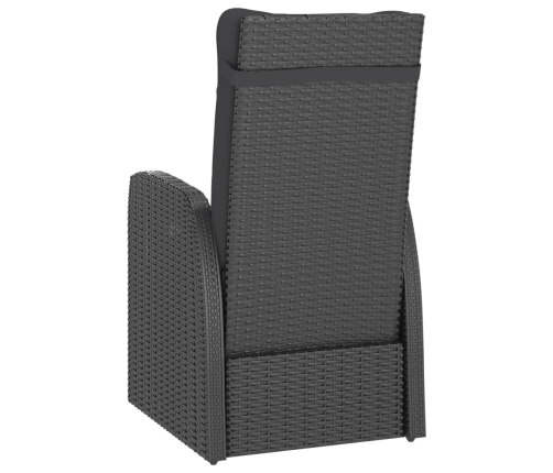 Juego de comedor de jardín 7 piezas ratán sintético negro