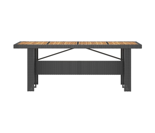 Juego de comedor de jardín 7 piezas ratán sintético negro