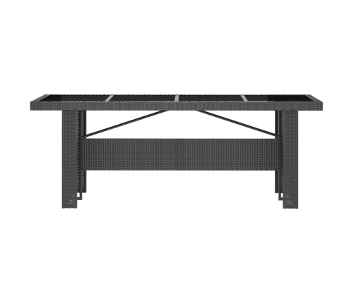 Juego de comedor de jardín 7 piezas ratán sintético negro