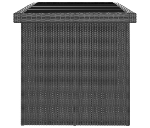 Juego de comedor de jardín 7 piezas ratán sintético negro