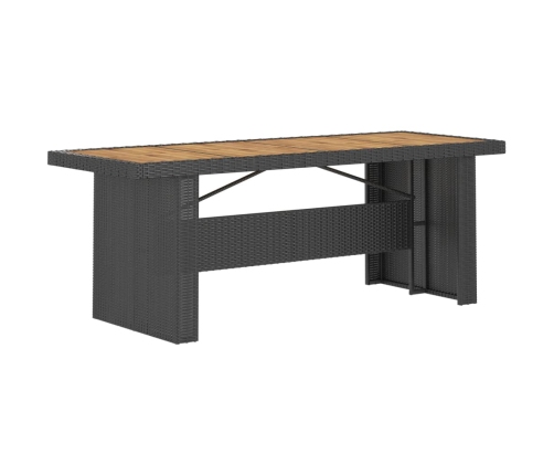 Set comedor de jardín 11 piezas y cojines ratán sintético negro