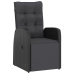 Set comedor de jardín 11 piezas y cojines ratán sintético negro