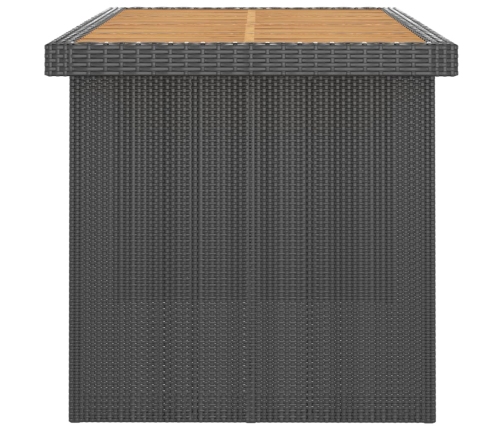 Set comedor de jardín 11 piezas y cojines ratán sintético negro