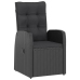 Set comedor de jardín 11 piezas y cojines ratán sintético negro