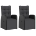Set comedor de jardín 11 piezas y cojines ratán sintético negro
