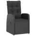 Set comedor de jardín 11 piezas y cojines ratán sintético negro