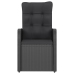 Set comedor de jardín 11 piezas y cojines ratán sintético negro