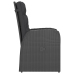 Set comedor de jardín 11 piezas y cojines ratán sintético negro