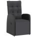 Set comedor de jardín 11 piezas y cojines ratán sintético negro