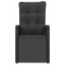 Set comedor de jardín 11 piezas y cojines ratán sintético negro