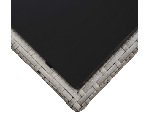 Set de muebles de jardín 3 pzas y cojines ratán sintético gris