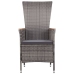 Set de muebles de jardín 3 pzas y cojines ratán sintético gris
