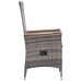 Set de muebles de jardín 3 pzas y cojines ratán sintético gris
