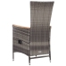 Set de muebles de jardín 3 pzas y cojines ratán sintético gris