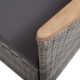 Set de muebles de jardín 3 pzas y cojines ratán sintético gris