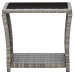 Set de muebles de jardín 3 pzas y cojines ratán sintético gris