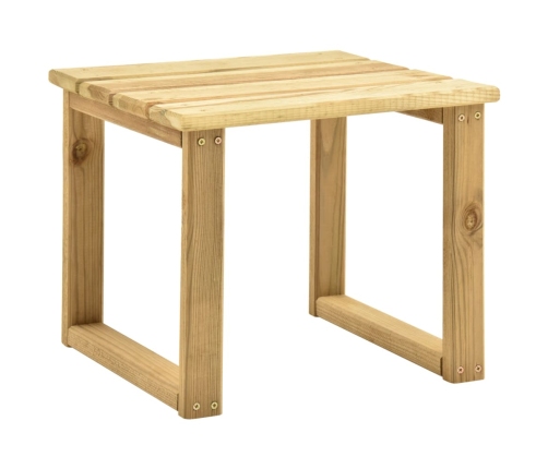 Tumbona de jardín con mesa de madera de pino impregnada