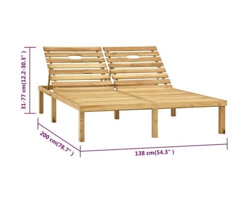 Tumbona doble de madera de pino impregnada verde