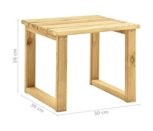 vidaXL Tumbona con mesa madera de madera de pino impregnada verde