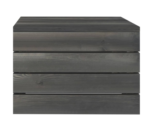 Mesa de palés para jardín madera maciza de pino gris oscuro