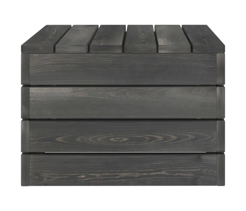 Mesa de palés para jardín madera maciza de pino gris oscuro