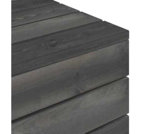 Mesa de palés para jardín madera maciza de pino gris oscuro