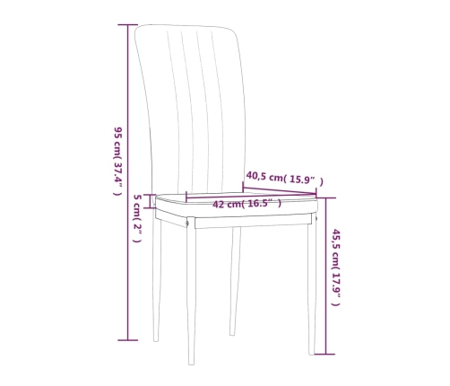 Sillas de comedor 2 unidades terciopelo gris claro