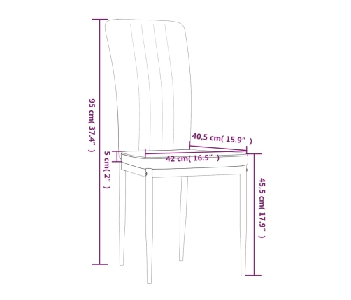 Sillas de comedor 2 unidades terciopelo gris oscuro