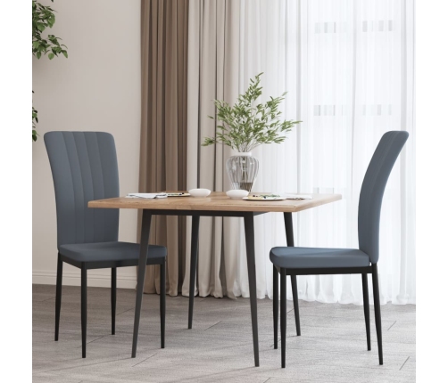 Sillas de comedor 2 unidades terciopelo gris oscuro