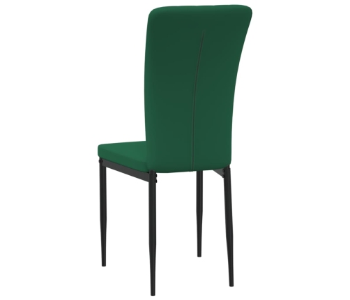 Sillas de comedor 2 unidades terciopelo verde oscuro