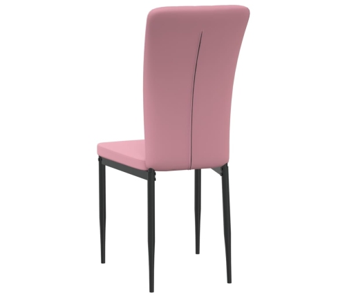 Sillas de comedor 2 unidades terciopelo rosa