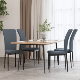 Sillas de comedor 4 unidades terciopelo gris oscuro