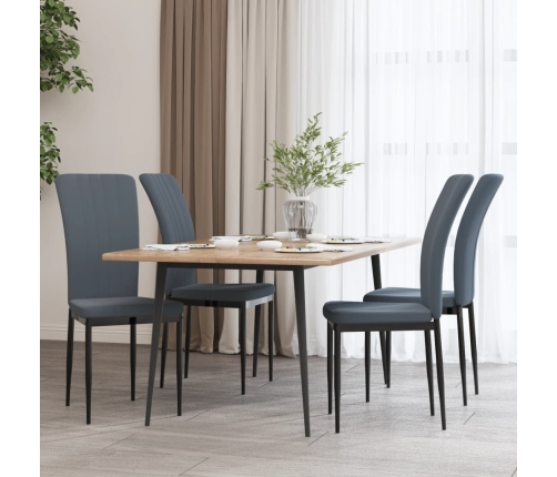 Sillas de comedor 4 unidades terciopelo gris oscuro