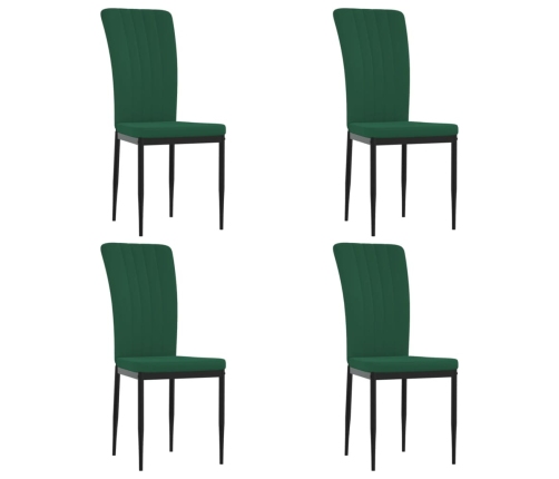 Sillas de comedor 4 unidades terciopelo verde oscuro