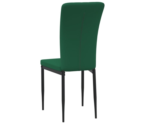 Sillas de comedor 4 unidades terciopelo verde oscuro