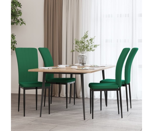 Sillas de comedor 4 unidades terciopelo verde oscuro