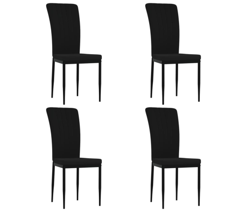 Sillas de comedor 4 unidades terciopelo negro