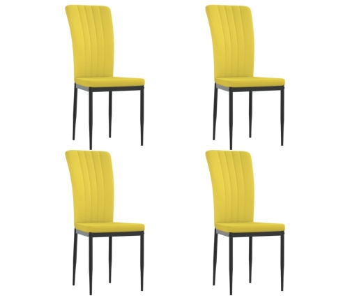 Sillas de comedor 4 uds terciopelo amarillo mostaza