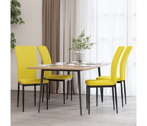 Sillas de comedor 4 uds terciopelo amarillo mostaza