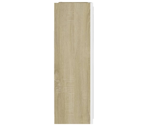 Armario espejo baño contrachapada blanco roble 62,5x20,5x64 cm