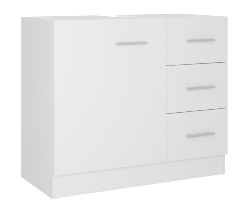 Armario para lavabo madera contrachapada blanco 63x30x54 cm