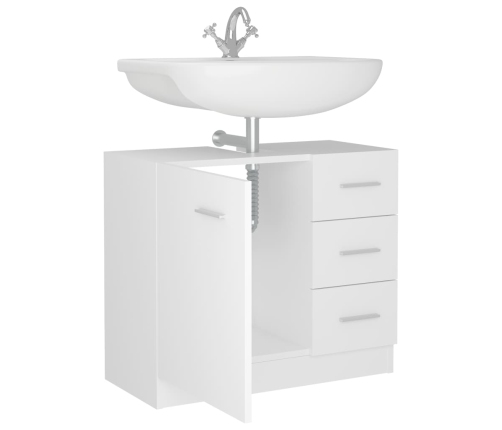 Armario para lavabo madera contrachapada blanco 63x30x54 cm