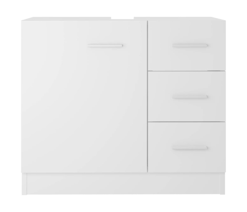 Armario para lavabo madera contrachapada blanco 63x30x54 cm