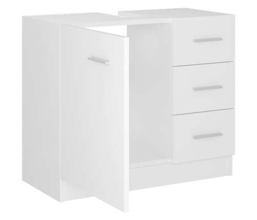 Armario para lavabo madera contrachapada blanco 63x30x54 cm