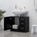 Armario para lavabo madera contrachapada negro 63x30x54 cm