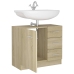 Armario para lavabo madera contrachapada color roble 63x30x54cm