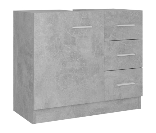 Armario para lavabo contrachapada gris hormigón 63x30x54 cm